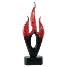 Load image into Gallery viewer, 16" Red and Black Flame Art Glass, Personalized Engraving Gifts shipped from USA.