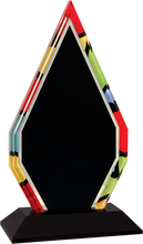 Load image into Gallery viewer, Custom Stained Glass Diamond Acrylic with Black Base, Personalized Engraving Gifts shipped from USA.