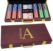 Load image into Gallery viewer, Custom Rosewood Finish 300 Chip Poker Set