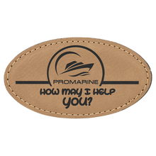 Load image into Gallery viewer, Custom Laserable Leatherette Oval Badge with Magnet, Personalized Engraving Gifts shipped from USA.
