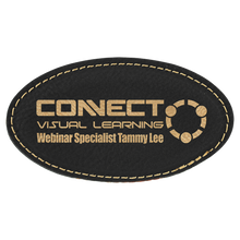 Load image into Gallery viewer, Custom Laserable Leatherette Oval Badge with Magnet, Personalized Engraving Gifts shipped from USA.