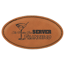 Load image into Gallery viewer, Custom Laserable Leatherette Oval Badge with Magnet, Personalized Engraving Gifts shipped from USA.