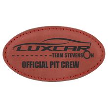 Load image into Gallery viewer, Custom Laserable Leatherette Oval Badge with Magnet, Personalized Engraving Gifts shipped from USA.