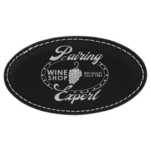 Load image into Gallery viewer, Custom Laserable Leatherette Oval Badge with Magnet, Personalized Engraving Gifts shipped from USA.