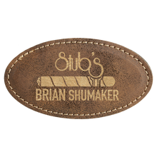 Load image into Gallery viewer, Custom Laserable Leatherette Oval Badge with Magnet, Personalized Engraving Gifts shipped from USA.
