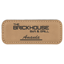 Load image into Gallery viewer, Custom Laserable Leatherette Badge with Magnet, Personalized Engraving Gifts shipped from USA.