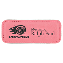 Load image into Gallery viewer, Custom Laserable Leatherette Badge with Magnet, Personalized Engraving Gifts shipped from USA.