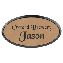 Load image into Gallery viewer, Custom Laserable Leatherette Oval Badge & Frame, Personalized Engraving Gifts shipped from USA.