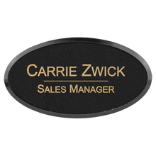 Load image into Gallery viewer, Custom Laserable Leatherette Oval Badge & Frame, Personalized Engraving Gifts shipped from USA.