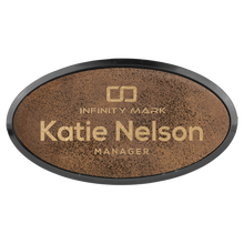 Load image into Gallery viewer, Custom Laserable Leatherette Oval Badge & Frame, Personalized Engraving Gifts shipped from USA.