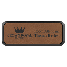 Load image into Gallery viewer, Custom Laserable Leatherette Round Corner Badge & Frame, Personalized Engraving Gifts shipped from USA.