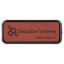 Load image into Gallery viewer, Custom Laserable Leatherette Round Corner Badge & Frame, Personalized Engraving Gifts shipped from USA.