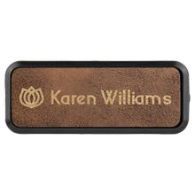 Load image into Gallery viewer, Custom Laserable Leatherette Round Corner Badge &amp; Frame
