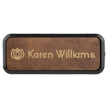 Load image into Gallery viewer, Custom Laserable Leatherette Round Corner Badge & Frame, Personalized Engraving Gifts shipped from USA.