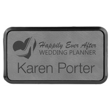 Load image into Gallery viewer, 3" x 1 1/2" Laserable Leatherette Round Corner Badge & Frame, Personalized Engraving Gifts shipped from USA.