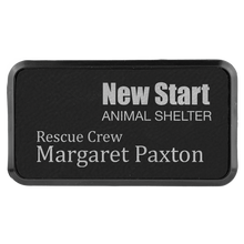 Load image into Gallery viewer, 3" x 1 1/2" Laserable Leatherette Round Corner Badge & Frame, Personalized Engraving Gifts shipped from USA.
