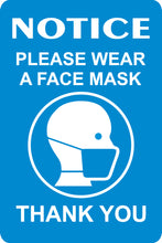 Load image into Gallery viewer, Face Mask Notice Sign