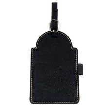 Load image into Gallery viewer, 5" x 3 1/4" Laserable Leatherette Golf Bag Tag with 3 Wooden Tees