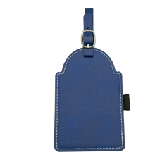 Load image into Gallery viewer, 5" x 3 1/4" Laserable Leatherette Golf Bag Tag with 3 Wooden Tees