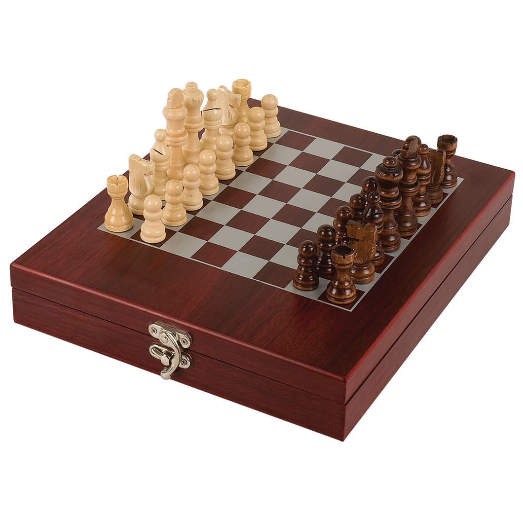 Custom Rosewood Finish Chess Set