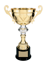 Load image into Gallery viewer, Gold Completed Metal Cup Trophy with free custom plate, Personalized Engraving Gifts shipped from USA.