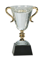 Load image into Gallery viewer, Crystal Cup with Gold Handles and Stem