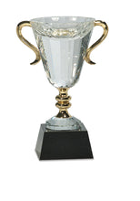 Load image into Gallery viewer, Crystal Cup with Gold Handles and Stem