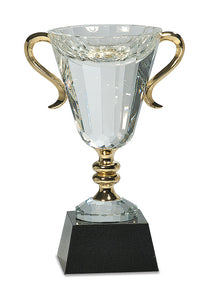 Crystal Cup with Gold Handles and Stem