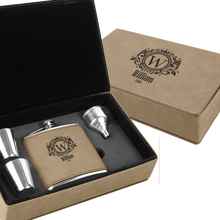 Load image into Gallery viewer, Leatherette Flask Sets