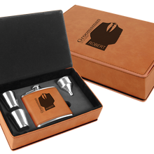 Load image into Gallery viewer, Leatherette Flask Sets