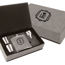 Load image into Gallery viewer, Leatherette Flask Sets