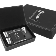 Load image into Gallery viewer, Leatherette Flask Sets