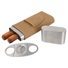 Load image into Gallery viewer, Custom Leatherette Cigar Case with Cutter
