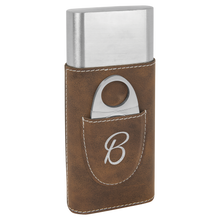 Load image into Gallery viewer, Custom Leatherette Cigar Case with Cutter