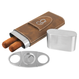 Custom Leatherette Cigar Case with Cutter