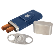 Load image into Gallery viewer, Custom Leatherette Cigar Case with Cutter