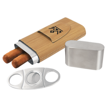 Load image into Gallery viewer, Custom Leatherette Cigar Case with Cutter
