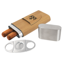 Load image into Gallery viewer, Custom Leatherette Cigar Case with Cutter