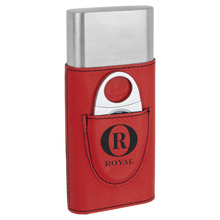 Load image into Gallery viewer, Custom Leatherette Cigar Case with Cutter