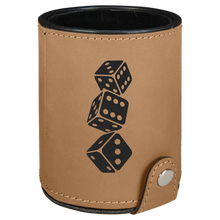 Load image into Gallery viewer, Personalized Laserable Leatherette Dice Cup with 5 Dice, Personalized Engraving Gifts shipped from USA.