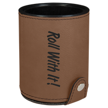 Load image into Gallery viewer, Personalized Laserable Leatherette Dice Cup with 5 Dice, Personalized Engraving Gifts shipped from USA.