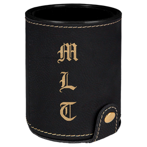 Personalized Laserable Leatherette Dice Cup with 5 Dice
