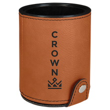 Load image into Gallery viewer, Personalized Laserable Leatherette Dice Cup with 5 Dice, Personalized Engraving Gifts shipped from USA.