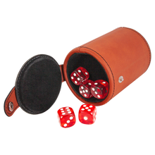 Load image into Gallery viewer, Personalized Laserable Leatherette Dice Cup with 5 Dice, Personalized Engraving Gifts shipped from USA.