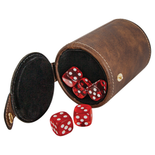 Load image into Gallery viewer, Personalized Laserable Leatherette Dice Cup with 5 Dice, Personalized Engraving Gifts shipped from USA.
