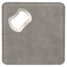 Load image into Gallery viewer, Custom 4" x 4" Square Laser Leatherette Bottle Opener Coaster, Personalized Engraving Gifts shipped from USA.