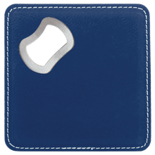 Load image into Gallery viewer, Custom 4" x 4" Square Laser Leatherette Bottle Opener Coaster, Personalized Engraving Gifts shipped from USA.