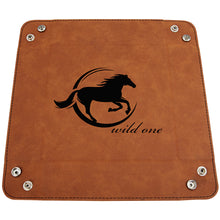 Load image into Gallery viewer, 9" x 9" Custom Laserable Leatherette Snap Up Tray, Personalized Engraving Gifts shipped from USA.