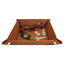 Load image into Gallery viewer, 9" x 9" Custom Laserable Leatherette Snap Up Tray, Personalized Engraving Gifts shipped from USA.