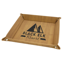 Load image into Gallery viewer, 9" x 9" Custom Laserable Leatherette Snap Up Tray, Personalized Engraving Gifts shipped from USA.